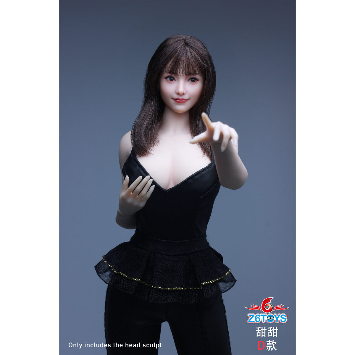 Z6TOYS Asian Movable-Eye Smiling Female Tiantian ZC021 Head Sculpt Accessory 1/6 Scale Fit Action Figure