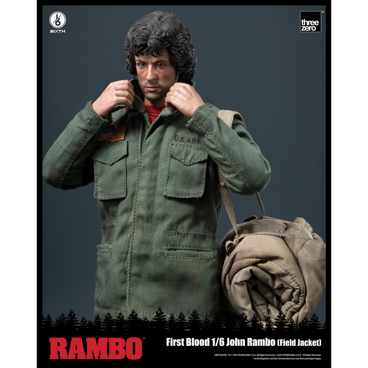 Threezero Rambo: First Blood - 3Z05530W0 John Rambo Field Jacket Edition 1/6 Scale Movie Style Action Figure