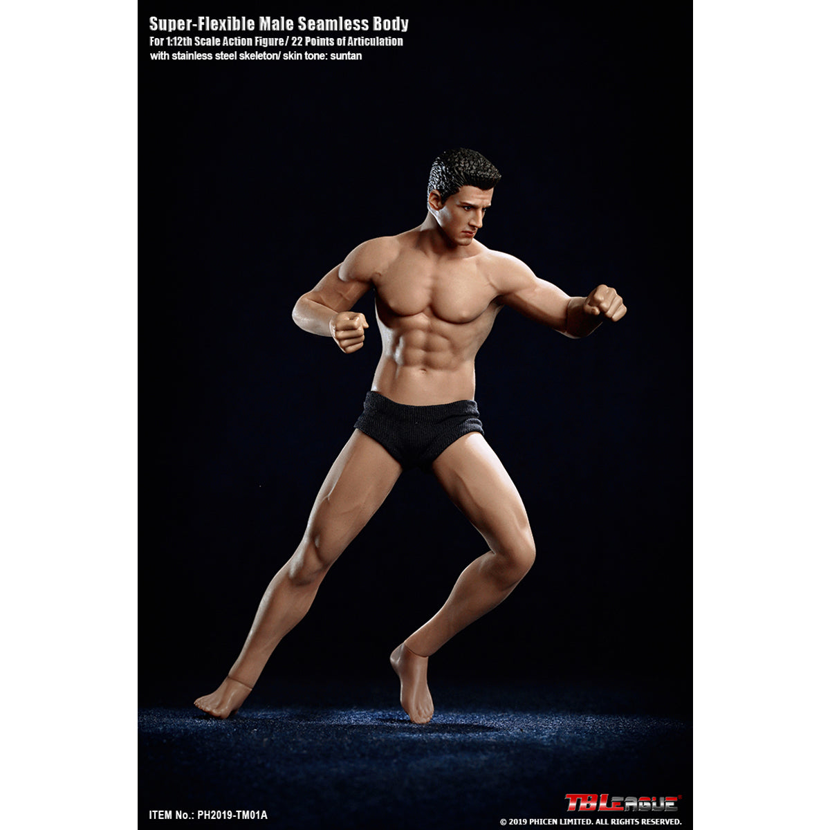 TBLeague, Seamless Muscular Male Body Suntan-Skin with Head Sculpt, Action Figures Body