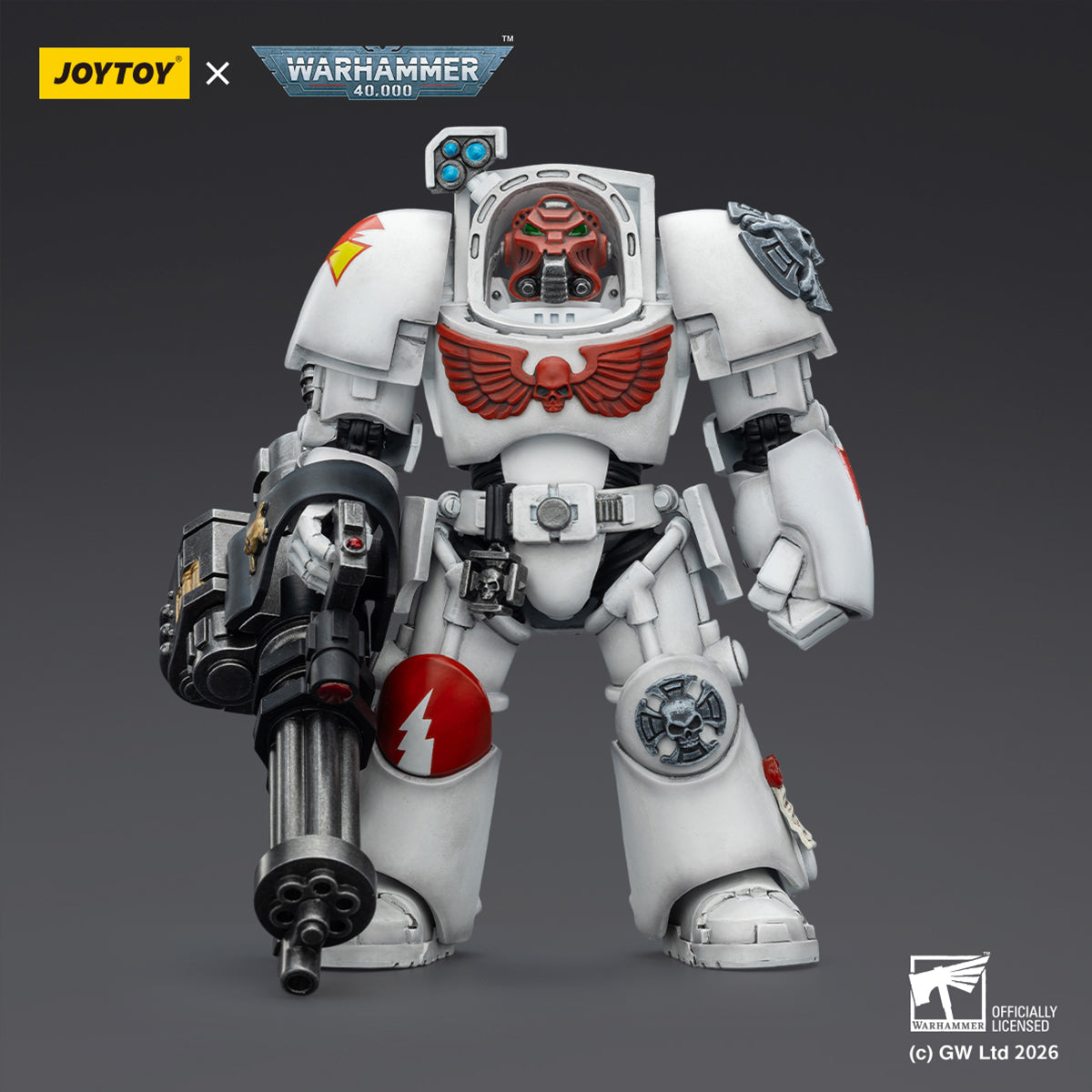 JOYTOY Warhammer 40,000 White Scars Terminator with Power Fist and Assault Cannon & with Power Fist and Storm Bolter & with Power Sword and Storm Bolter Action Figure