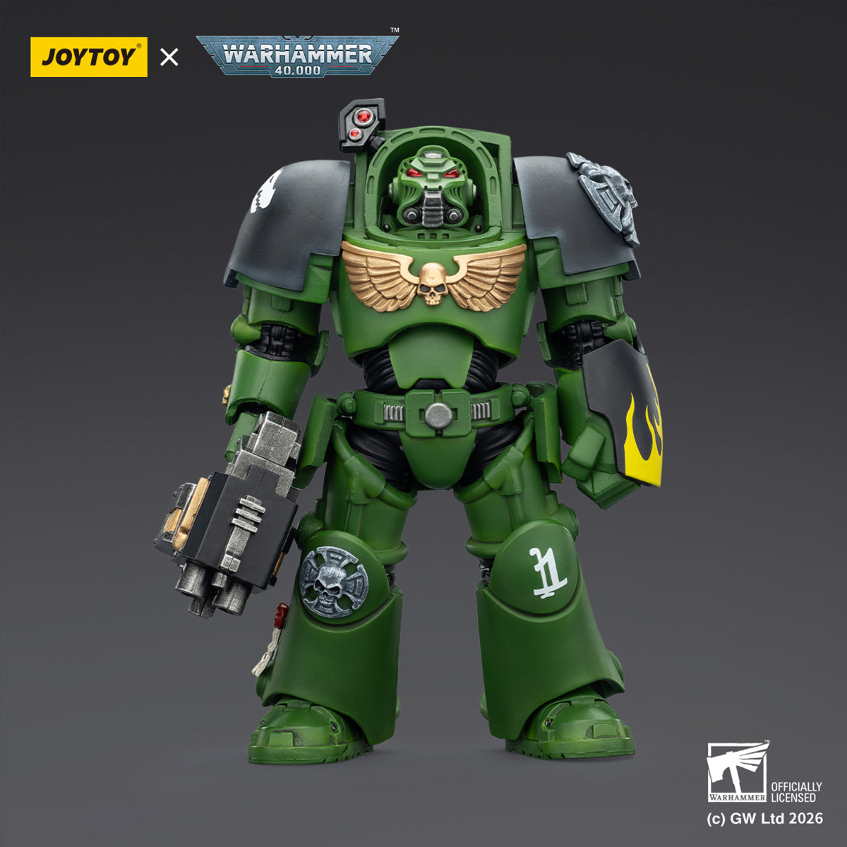 JOYTOY Warhammer 40,000 Salamanders Terminator with Power Fist and Assault Cannon & with Power Fist and Storm Bolter & with Power Sword and Storm Bolter Action Figure
