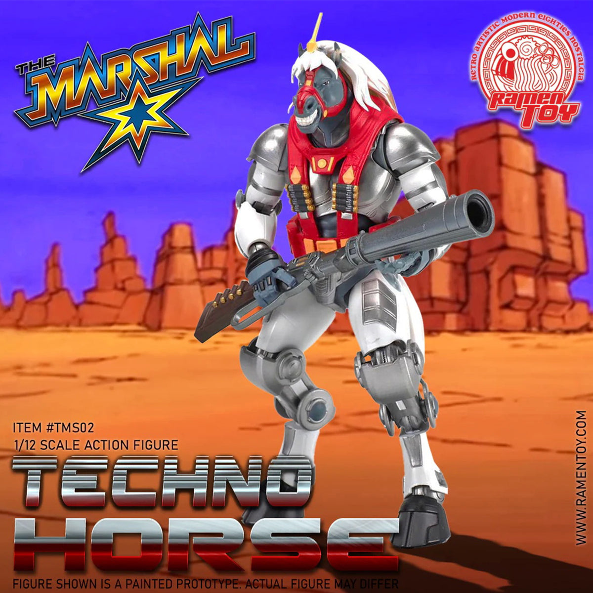Ramen Toy BraveStarr The Marshall Techno Horse 1/12 Scale Action Figure