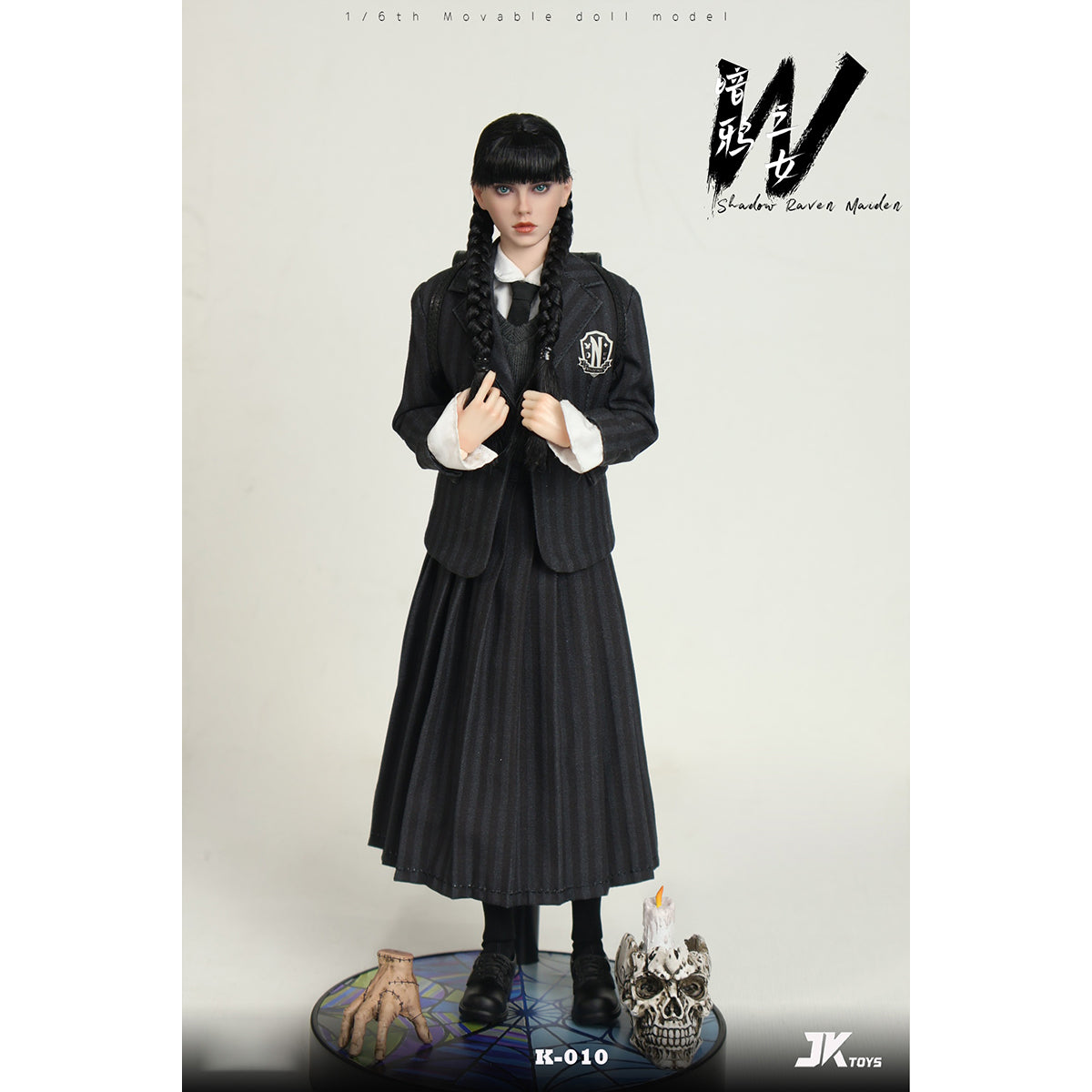 JKTOYS Shadow Raven Maiden Wednesday K-010 1/6 Scale Action Figure