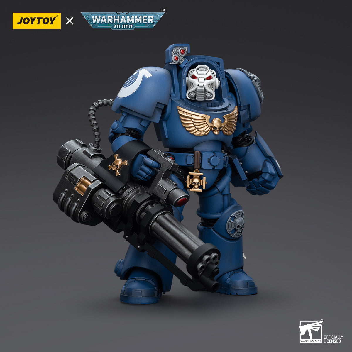JOYTOY Warhammer 40,000, Ultramarines Terminator Squad Terminator with Assault Cannon/Terminator with Storm Bolter/Sergeant with Power Sword and Teleport Homer Action Figures