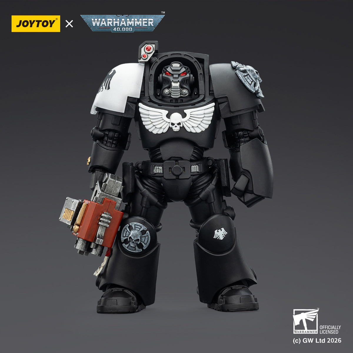 JOYTOY Warhammer 40,000 Raven Guard Terminator with Power Fist and Assault Cannon & with Power Fist and Storm Bolter & with Power Sword and Storm Bolter Action Figure