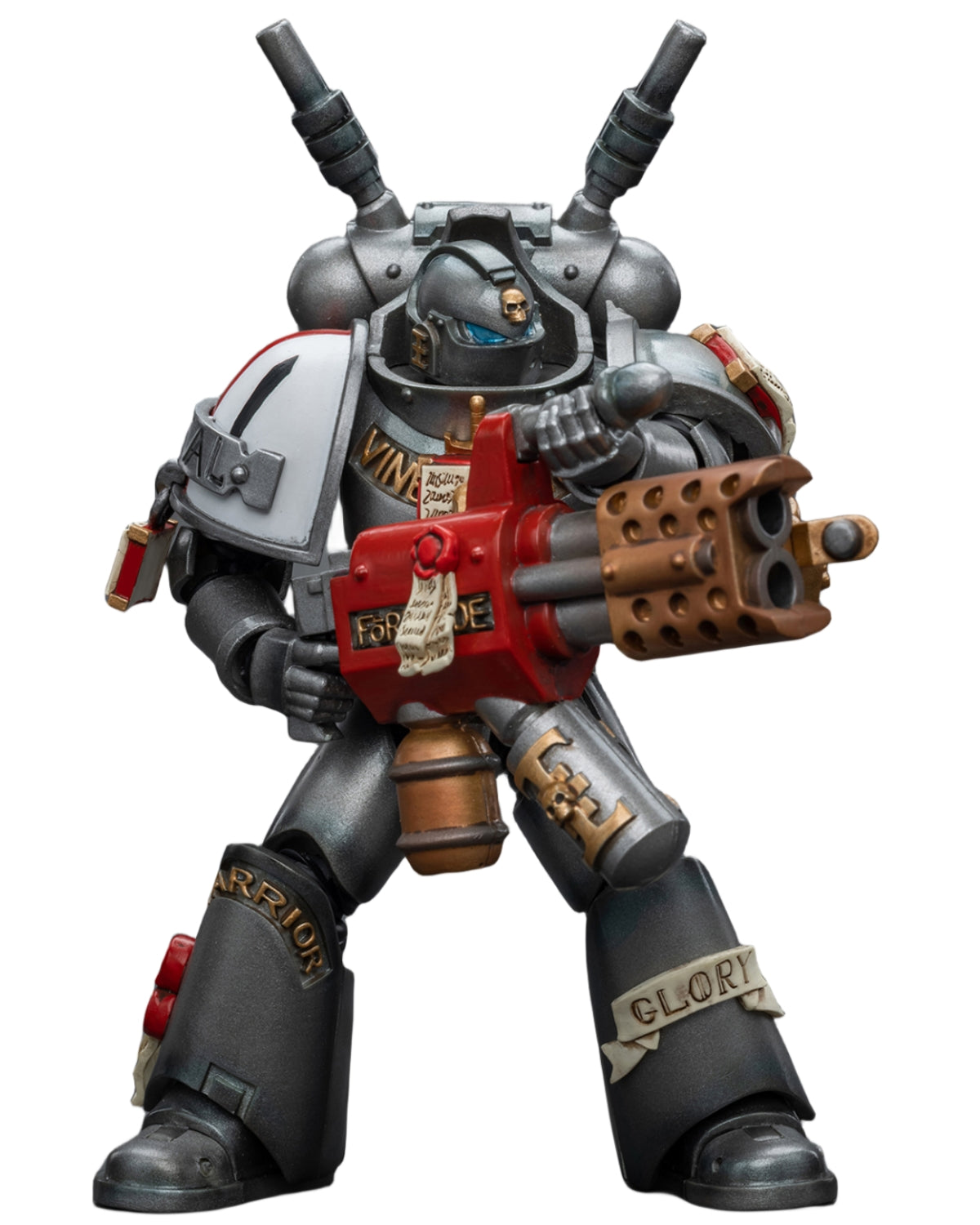 Figurine de collection JoyToy Warhammer 40K : Grey Knights Interceptor Squad Interceptor avec incinérateur, échelle 1:18, JT8971