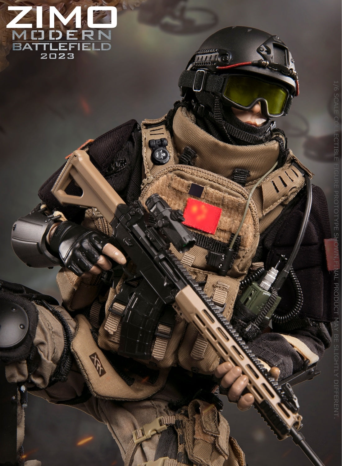Figura coleccionable Flagset: Modern Battlefield, End War Ghost, Zimo, estilo militar, figura de acción masculina en miniatura a escala 1:6 FS73049