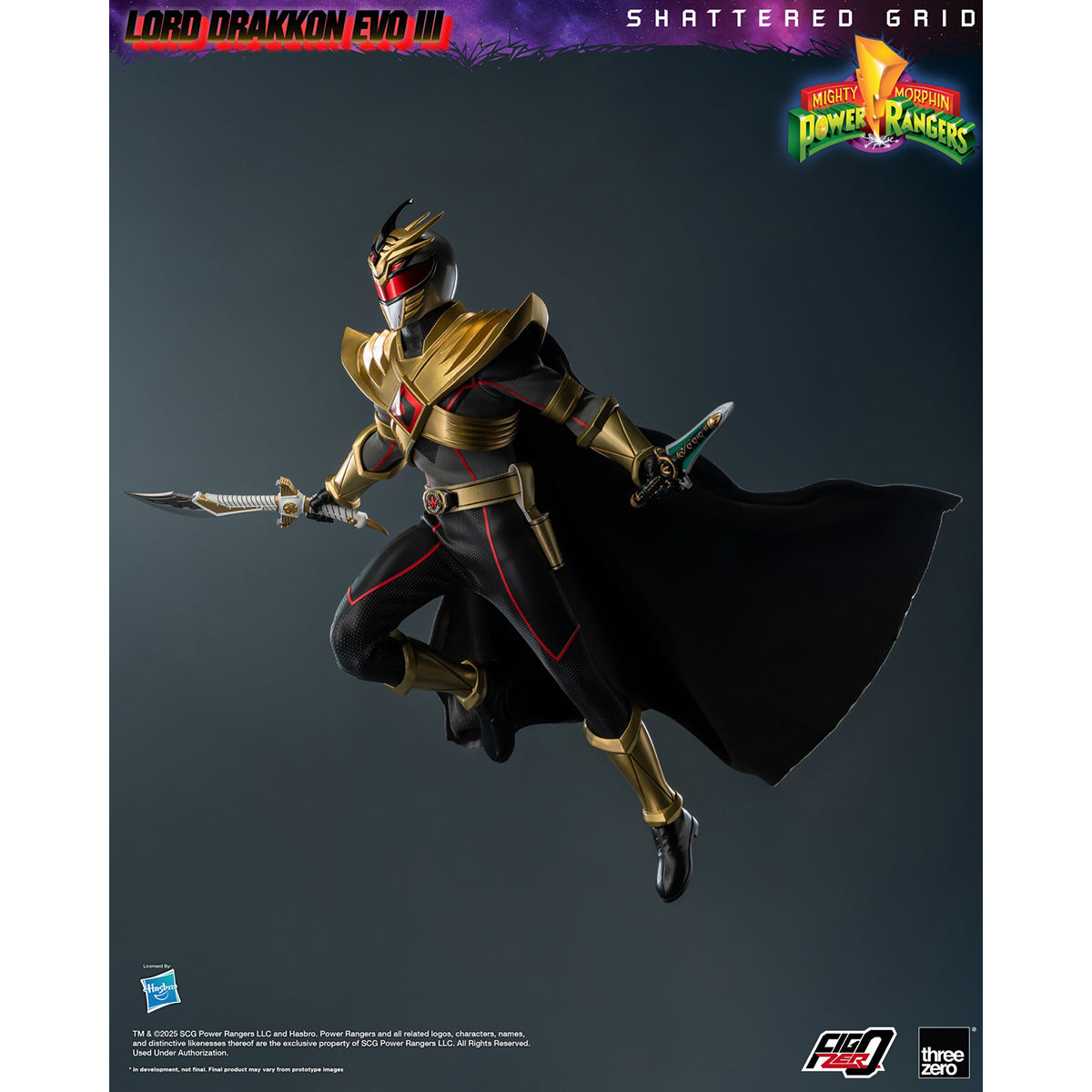 Threezero Mighty Morphin Power Rangers: Shattered Grid Lord Drakkon Evo III 3Z10260W0 1/6 Scale Action Figure