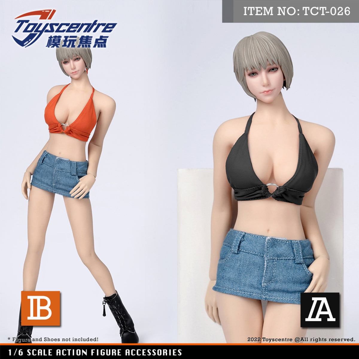 Toyscentre, Female Clothes Set Camisole + Short Skirt + Underpants, Doll Clothes Accessory for 12-inches Action Figurine