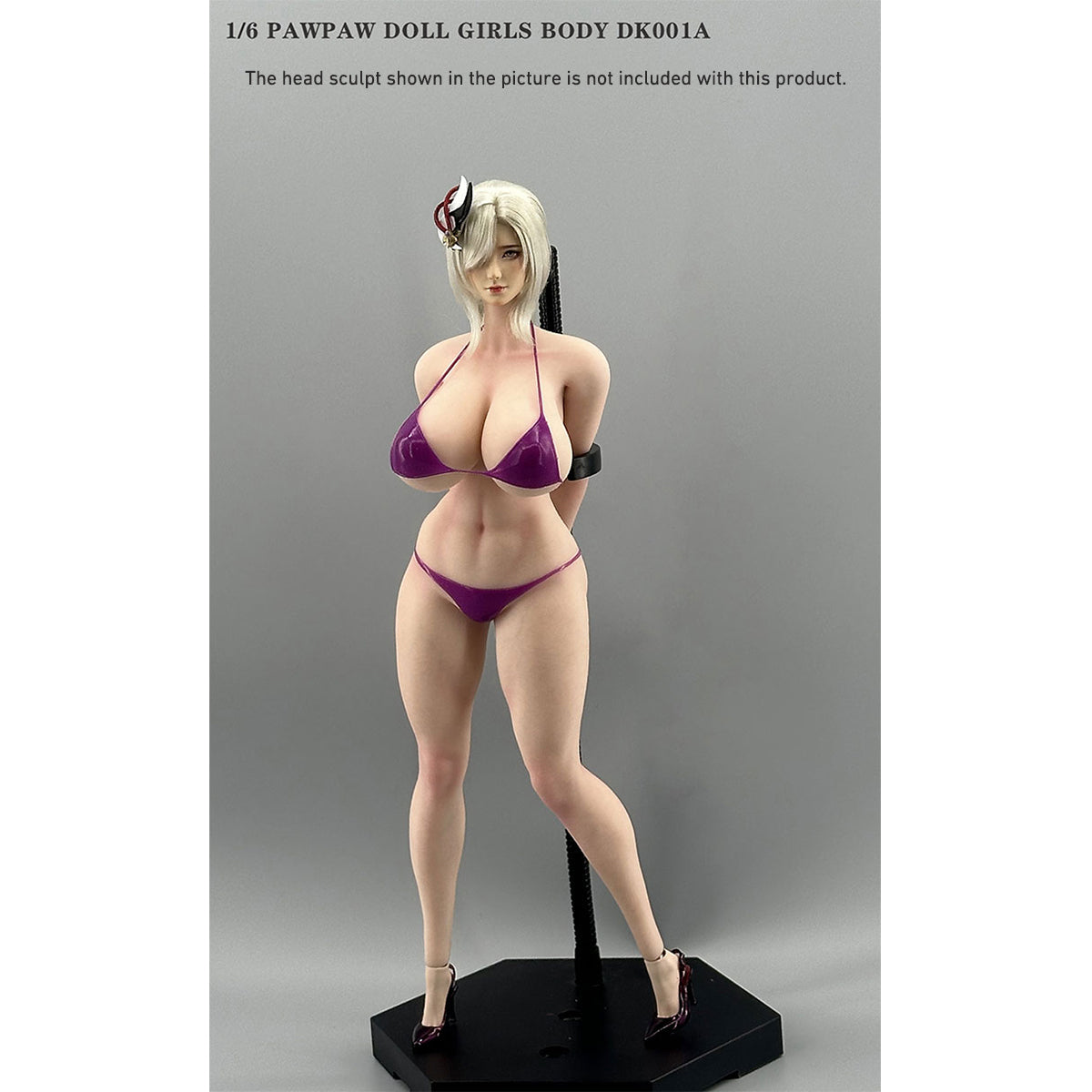 PAWPAW DOLL Female Seamless DK001A Silicone Buxom Type Headless Detachable Feet 1/6 Scale Action Figure Body