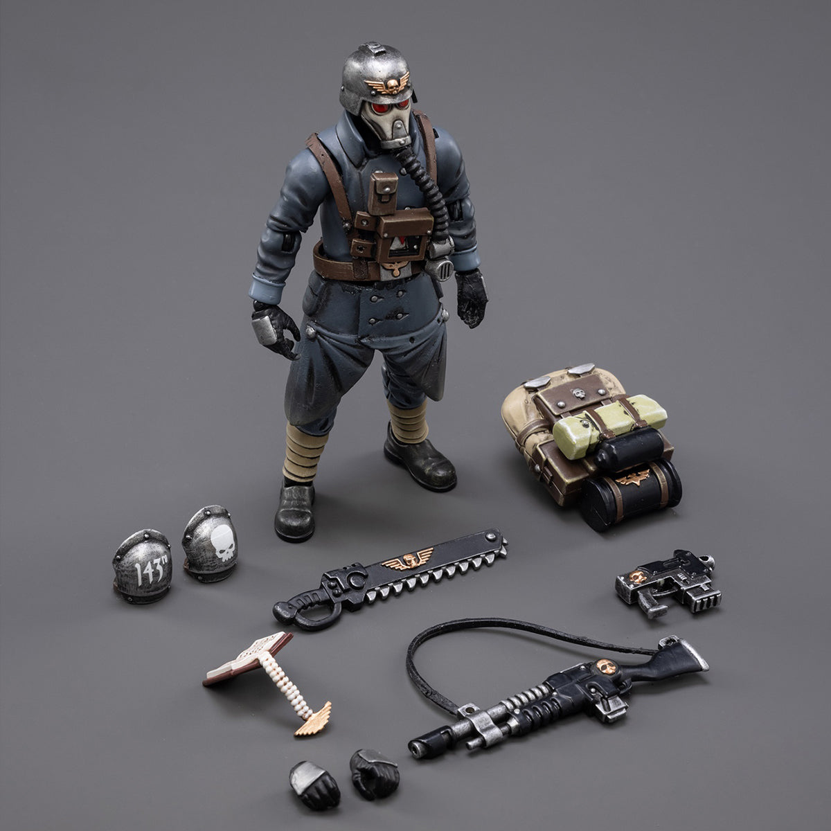 JOYTOY Warhammer 40,000 Astra Militarum Death Korps of Krieg Figura de acción de sargento del escuadrón veterano