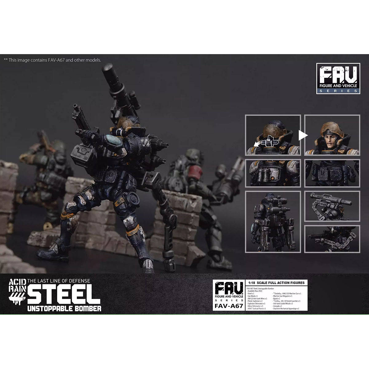 TOY ALLIANCE Acid Rain World Figuras de acción del bombardero imparable de acero