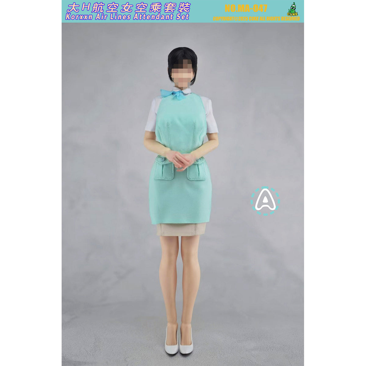 CUKE TOYS Big H Airline Female Flight Attendant Outfit Set MA-047 Doll Clothes Accessory Fit 1/6 Scale 12-inches Action Figure