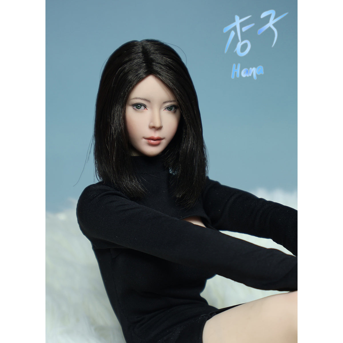 JKTOYS, Asian Beauty Hana with Movable Eyes Head Sculpture, Accessory for 12-inches Action Figurine