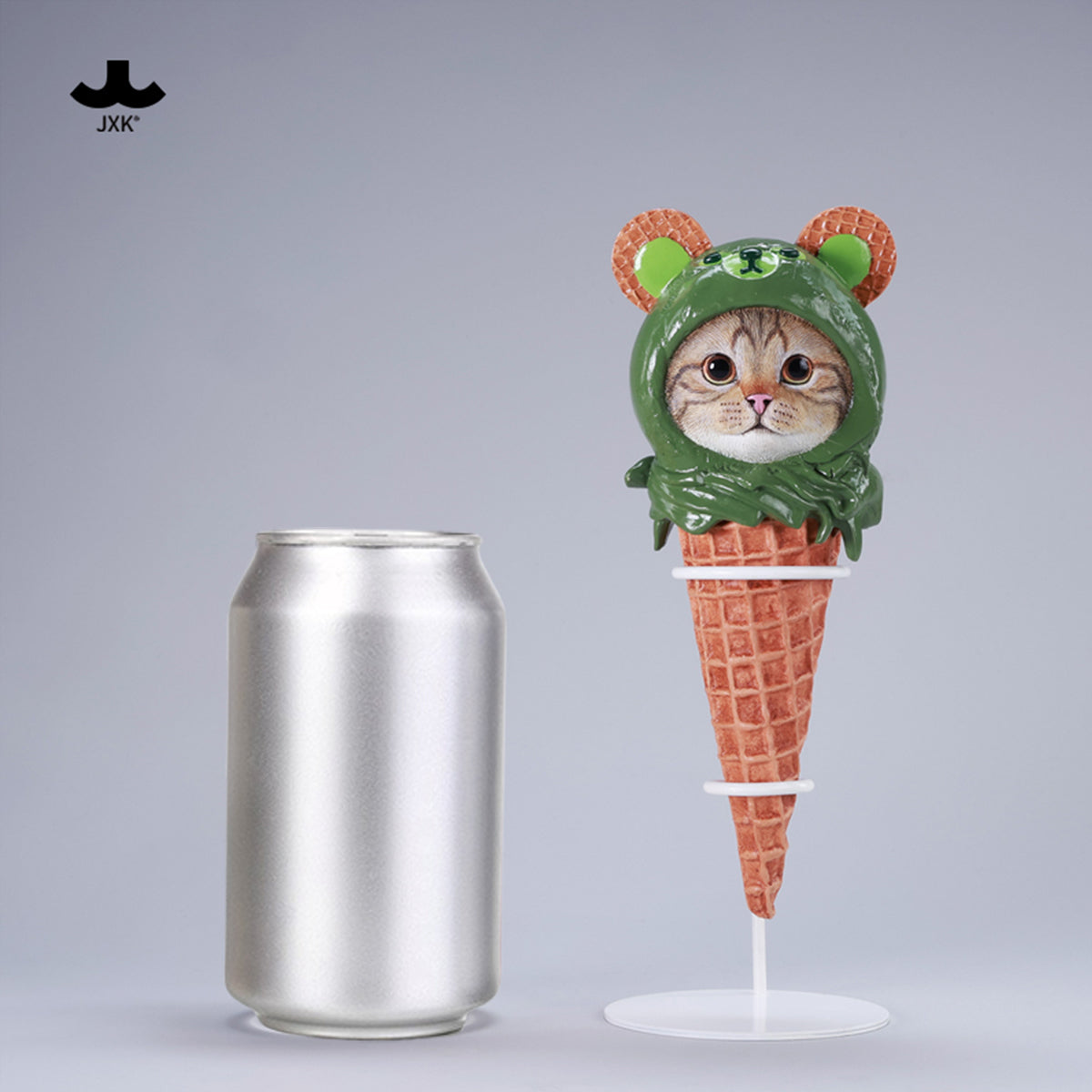 JXK Kitty Cone Cat Figurine 2.0 Static Expertly Hand-Painted Lifelike Animal Figurine