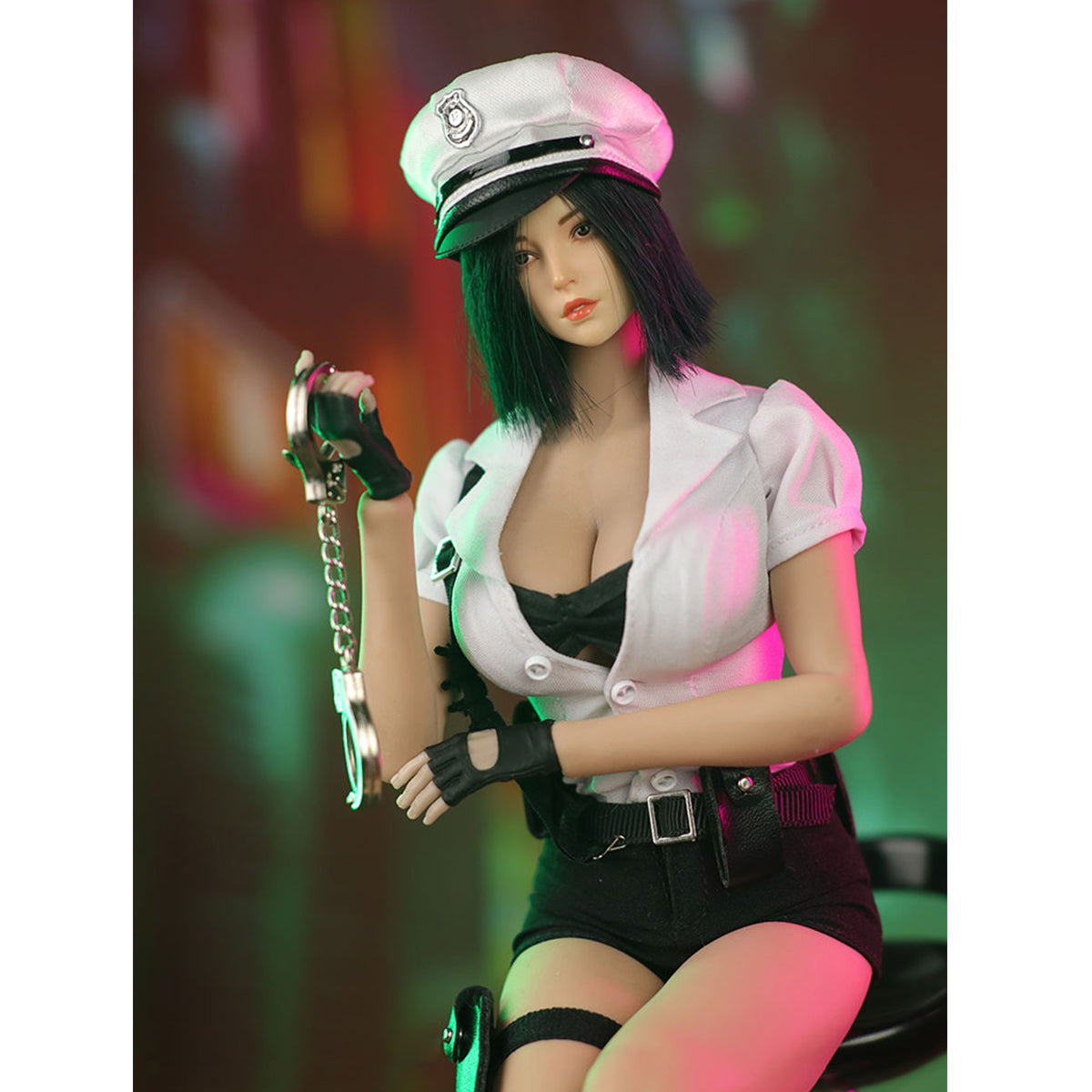JIAOU DOLL JIAOUDOLL Traje de uniforme de policía femenina de 12 pulgadas estilo occidental color blanco
