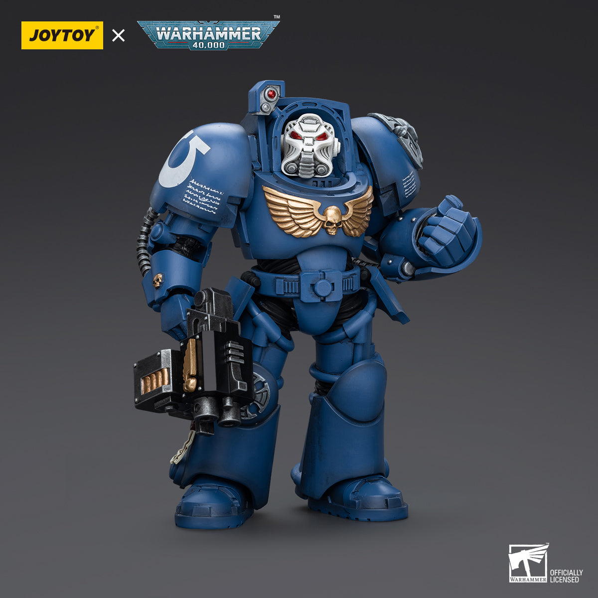 JOYTOY Warhammer 40,000, Ultramarines Terminator Squad Terminator with Assault Cannon/Terminator with Storm Bolter/Sergeant with Power Sword and Teleport Homer Action Figures