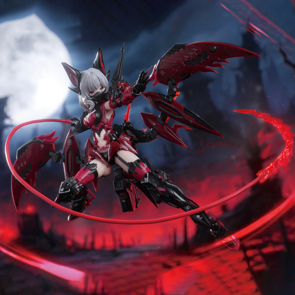 Kits de modelos de plástico E-Model: Camilla de la Noche Infinita (versión normal), Chica ATK, Mecha Musume, figuras de acción coleccionables estilo anime a escala 1:12