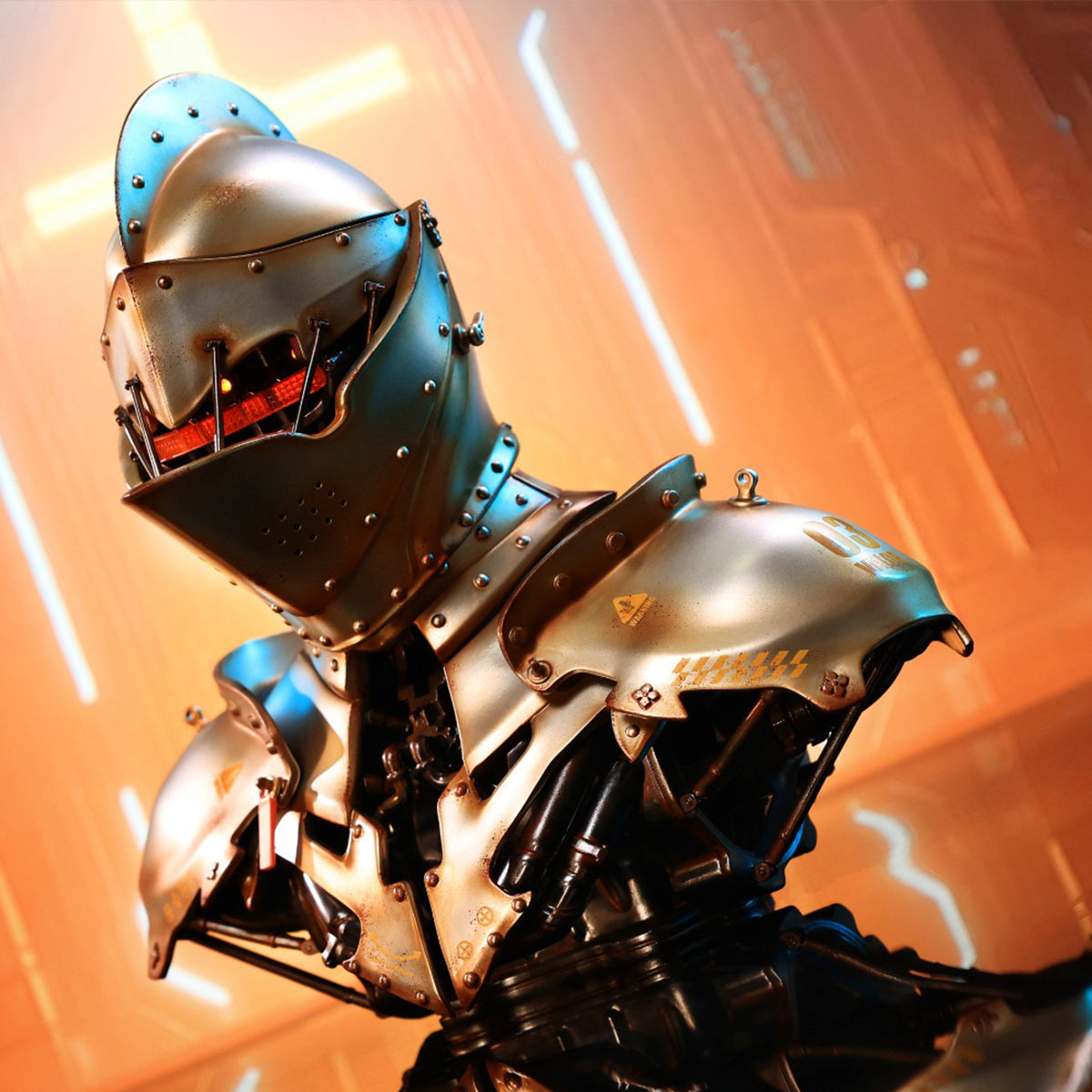 WeArtDoing, Cyber Knight Obsidian Dark/Star Silver/Gleam Void, Art Statue