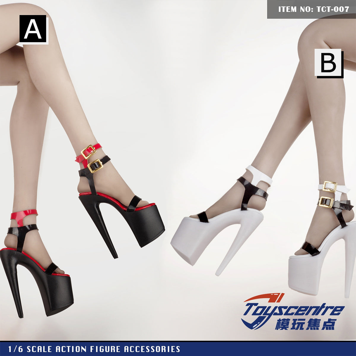 Toyscentre, Female High Heels Sandals Shoes, Doll Accessory for 12-inches Action Figurine