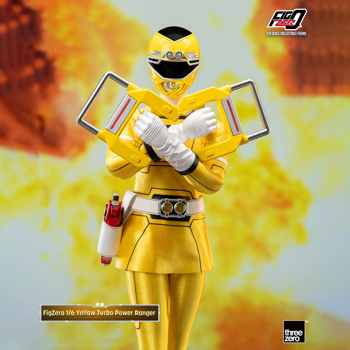 Figura de acción del Power Ranger Turbo amarillo Threezero