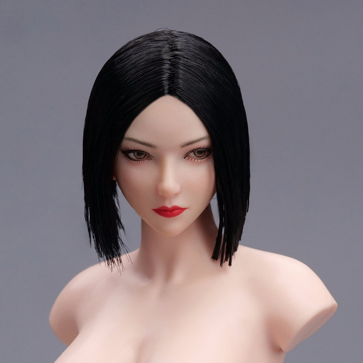 Figura de cabeza de YMTOYS a escala 1/6: Cabeza de mujer asiática - Koi joven, ojos móviles, miniatura de 30 cm