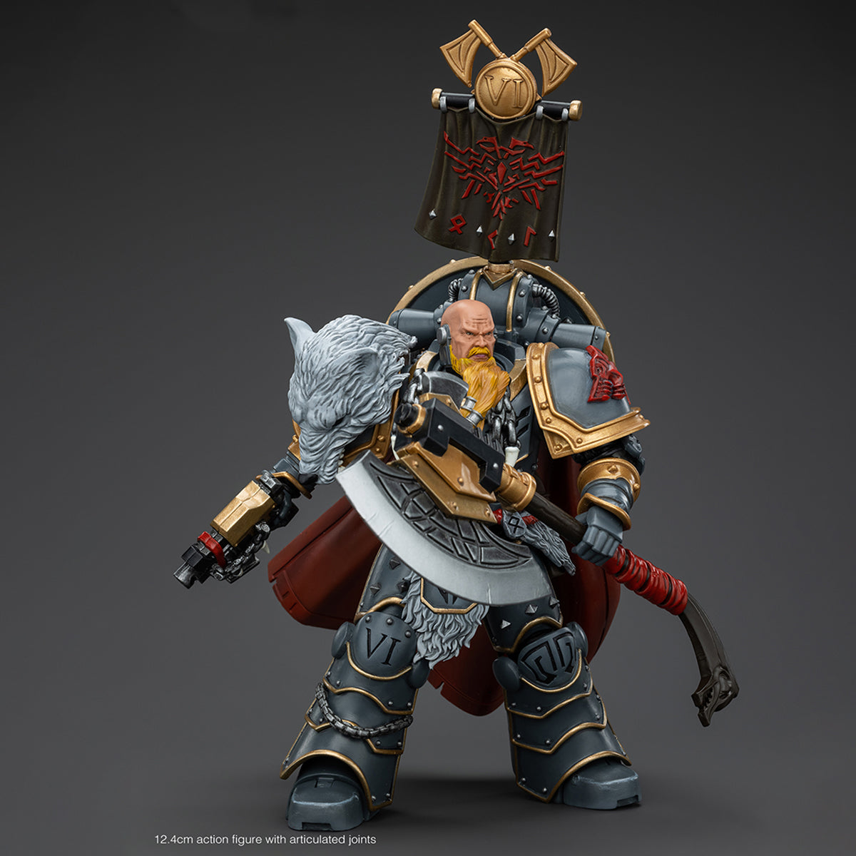 (Only Shipped to the US) JOYTOY Space Wolves Legion Praetor with Power Axe and Combat Shield JT00133 Warhammer 1/18 Scale Action Figure
