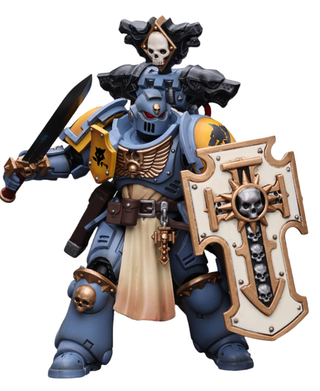 Figurine de collection JoyToy 40K : Primaris Space Marines Space Wolves Bladeguard Veteran, échelle 1:18, figurines d'action JT2795 (Space Wolves JT2795)