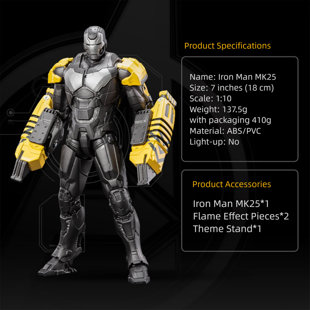 ZD Toys Iron Man Non-Light-Up Edition 1/10 Scale Action Figure