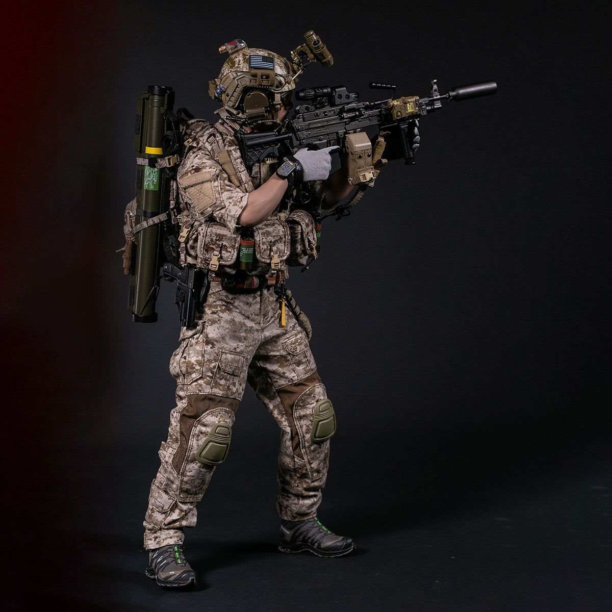 Figuras de acción del artillero DAMTOYS Operation Neptune Spear Geronimo MK46 MOD1