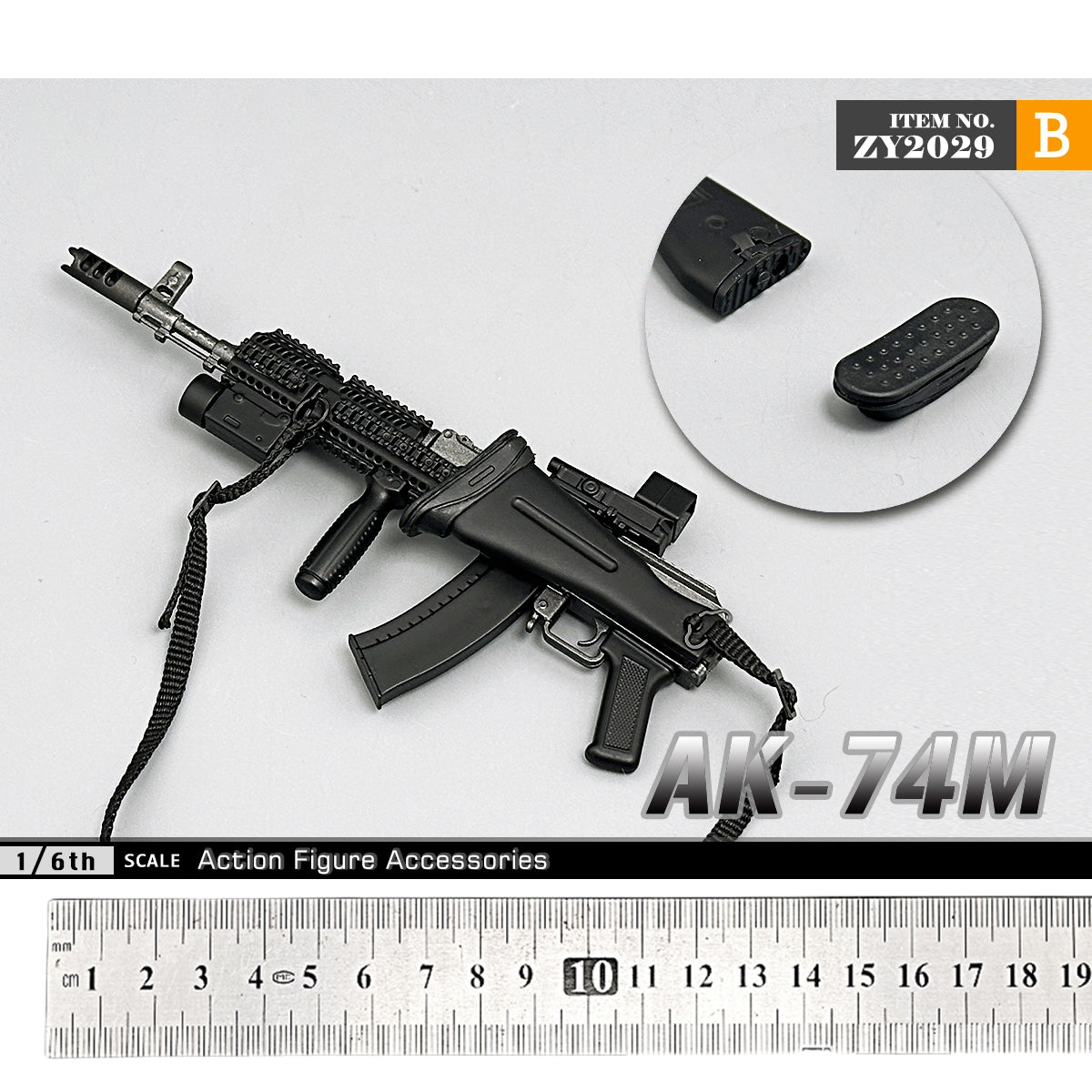 ZYTOYS, AK74M Russian Assault Rifle, Doll Accessory for 12-inches Action Figurine