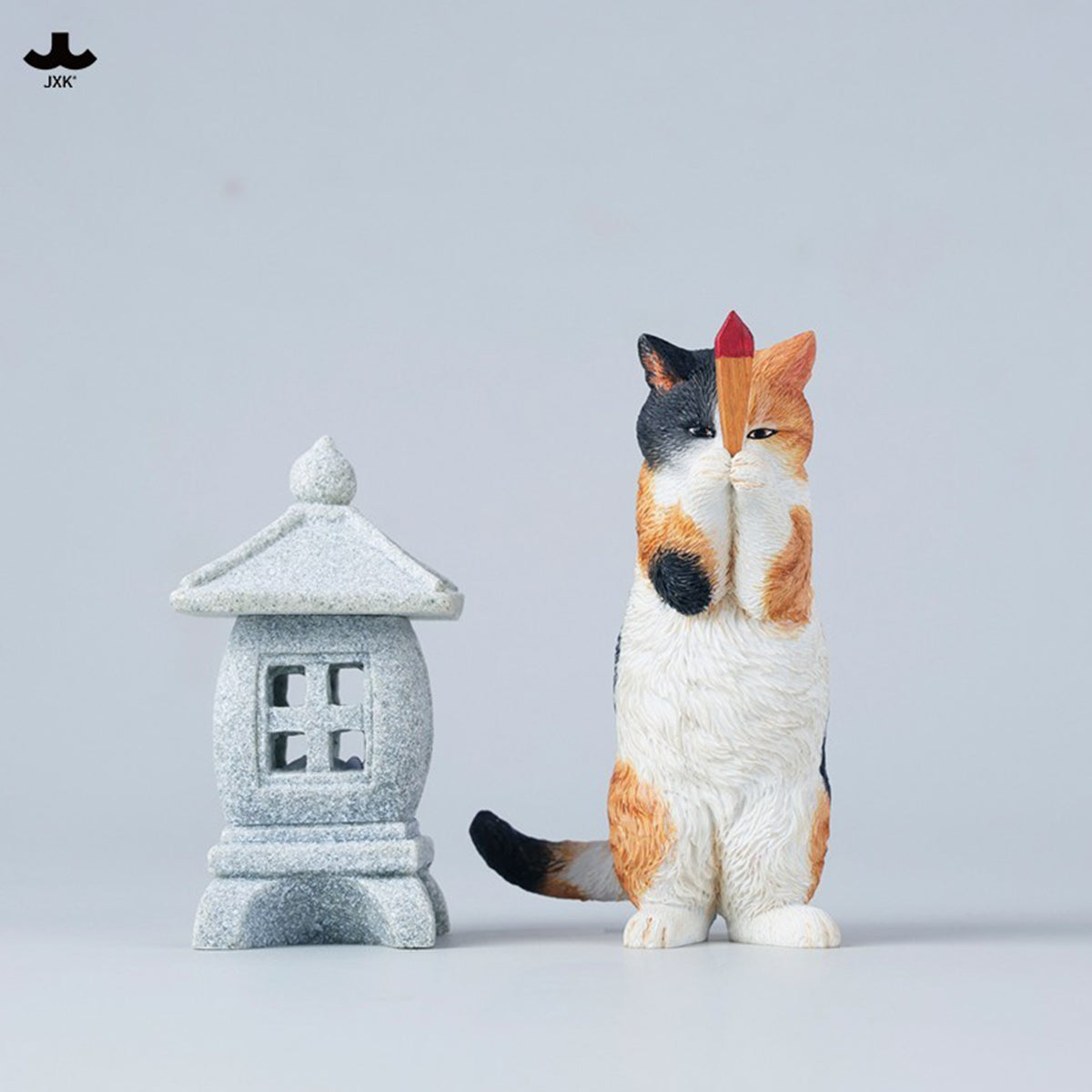 JXK Wishing Cat (JXK341) Static Expertly Hand-Painted Lifelike Animal Figurine