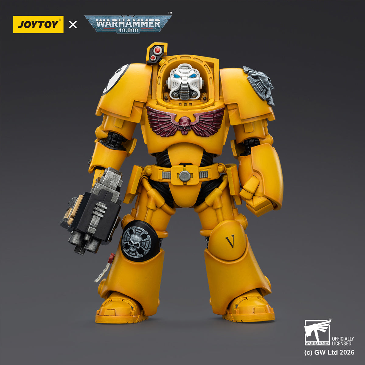 JOYTOY Warhammer 40,000 Imperial Fists Terminator with Power Fist and Assault Cannon & with Power Fist and Storm Bolter & with Power Sword and Storm Bolter Action Figure