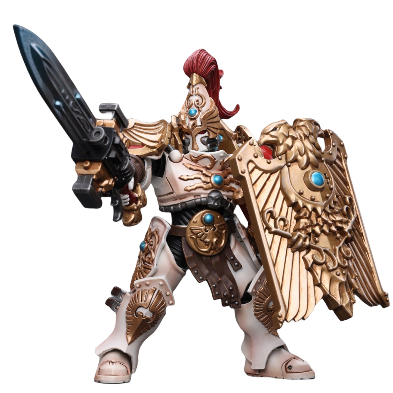 JoyToy 40K : Figurines d'action Adeptus Custodes Solar Watch Custodian Guard avec Sentinel Blade et Praesidium Shield