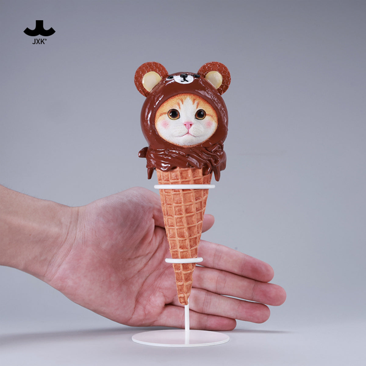 JXK Kitty Cone Cat Figurine 2.0 Static Expertly Hand-Painted Lifelike Animal Figurine