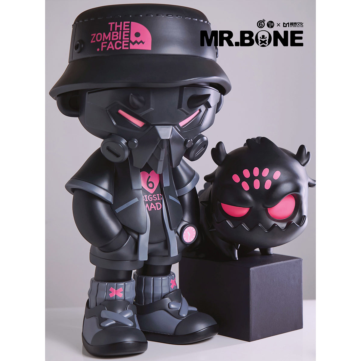 MR.BONE Dirty Silk Dragon Black and Red Enamel Edition Art Figurine