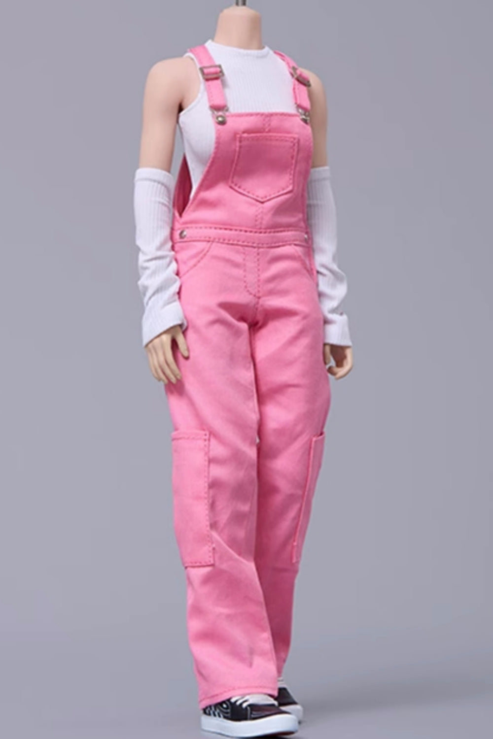 Ropa para muñecas Cdtoys: pantalones rosas con tirantes para figuras de acción femeninas de 30 cm