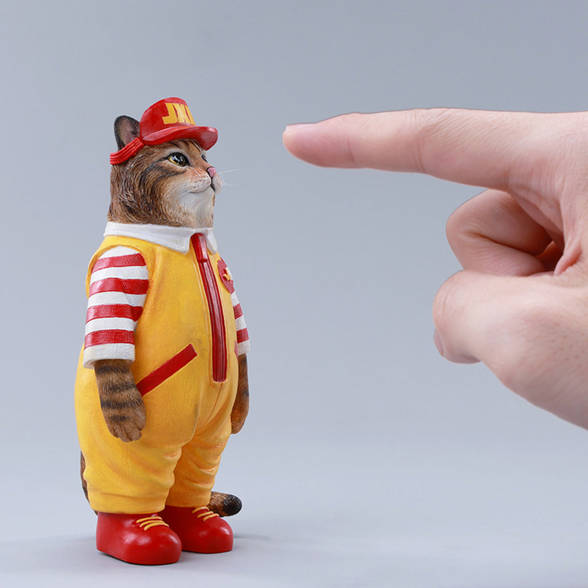 JXK Clown Cat Static Expertly Hand-Painted Lifelike Animal Figurine