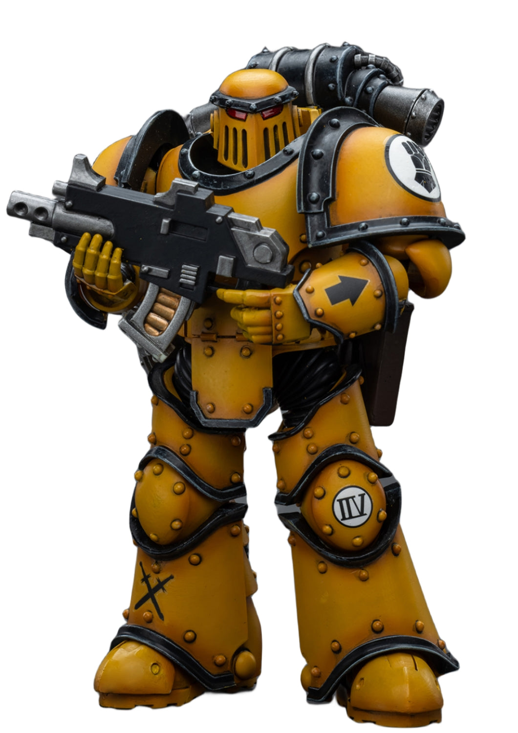 Figurine de collection JoyToy 40K : Imperial Fists Legion MkIII Tactical Squad Legionary avec Bolter, figurine d'action à l'échelle 1:18 JT9077