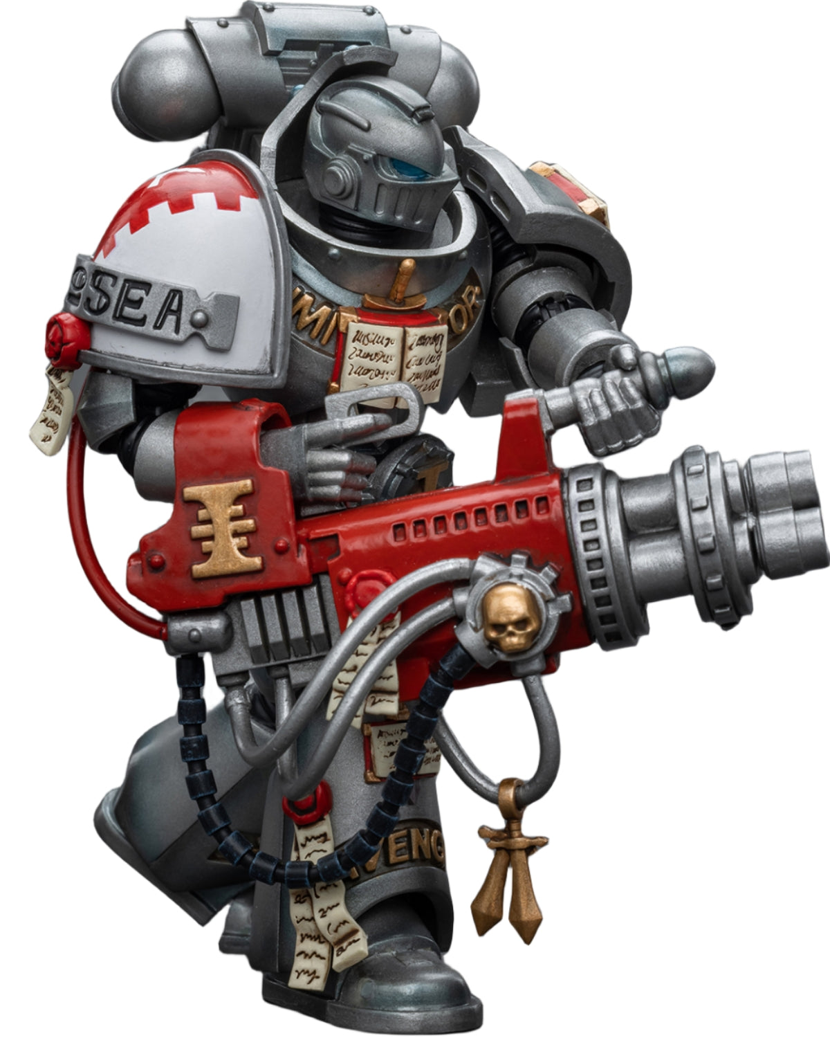 Figurine de collection JoyToy Warhammer 40K : Grey Knights Strike Squad, chevalier gris avec Psilencer, échelle 1:18, JT9008