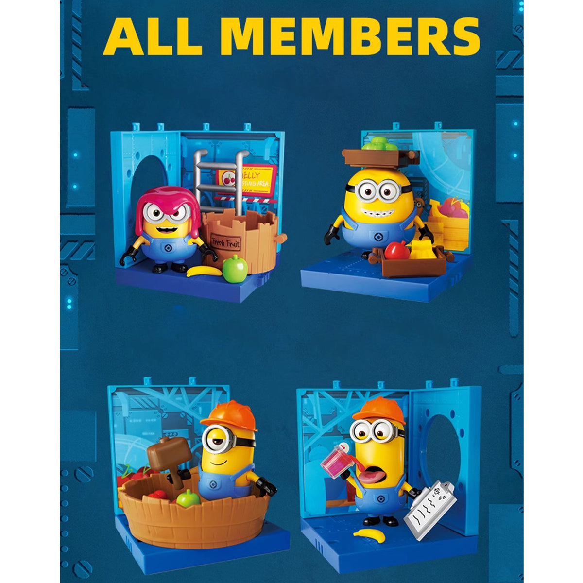 BLOKEES, Jam Factory Series Magical Edition Minions Partners, Stuart/Bob/Kevin/Otto, Easy-Assembly Model Kits