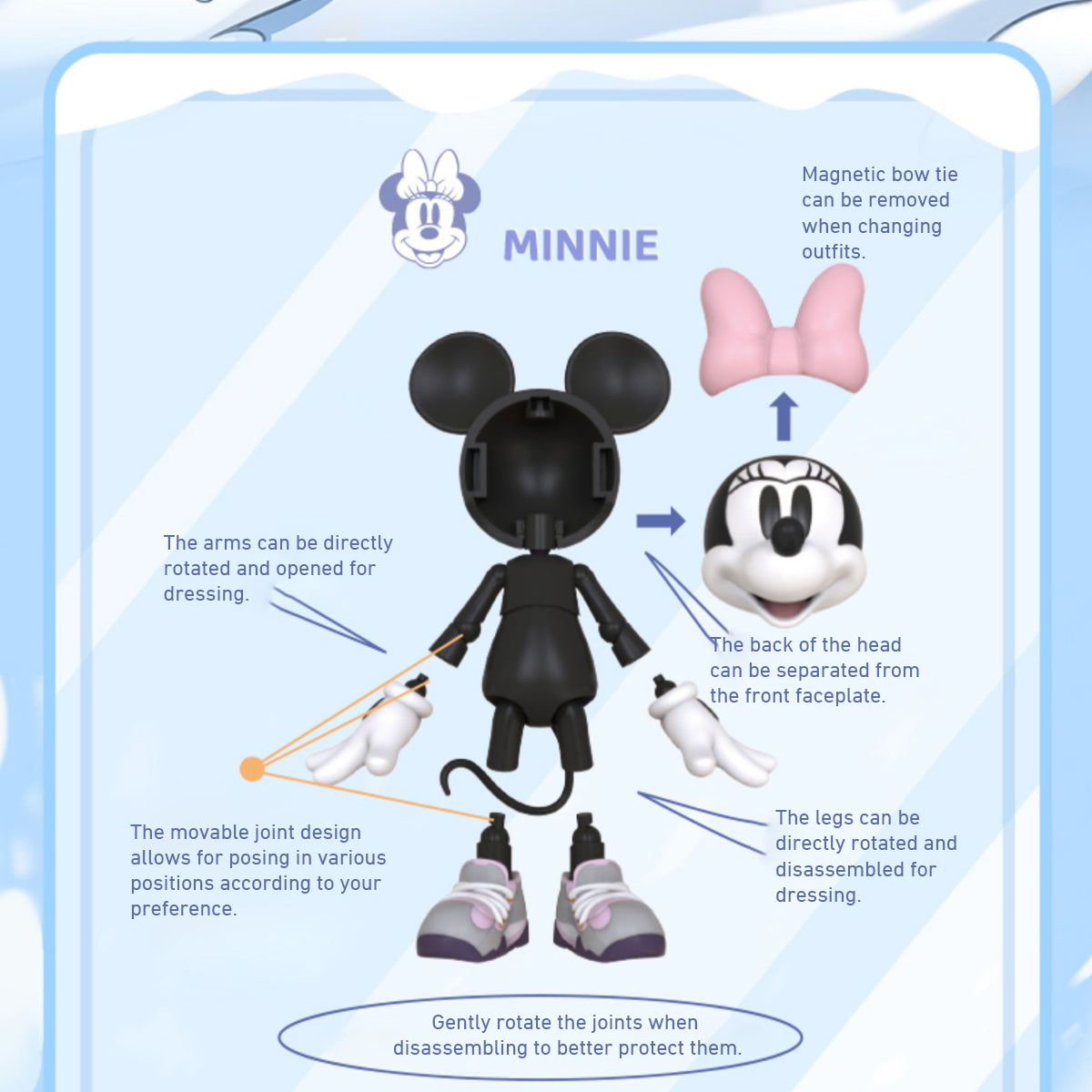 MORSTORM Snow Board Club Series Goofy & Daisay & Donald Duck & Minnie & Mickey Action Figure