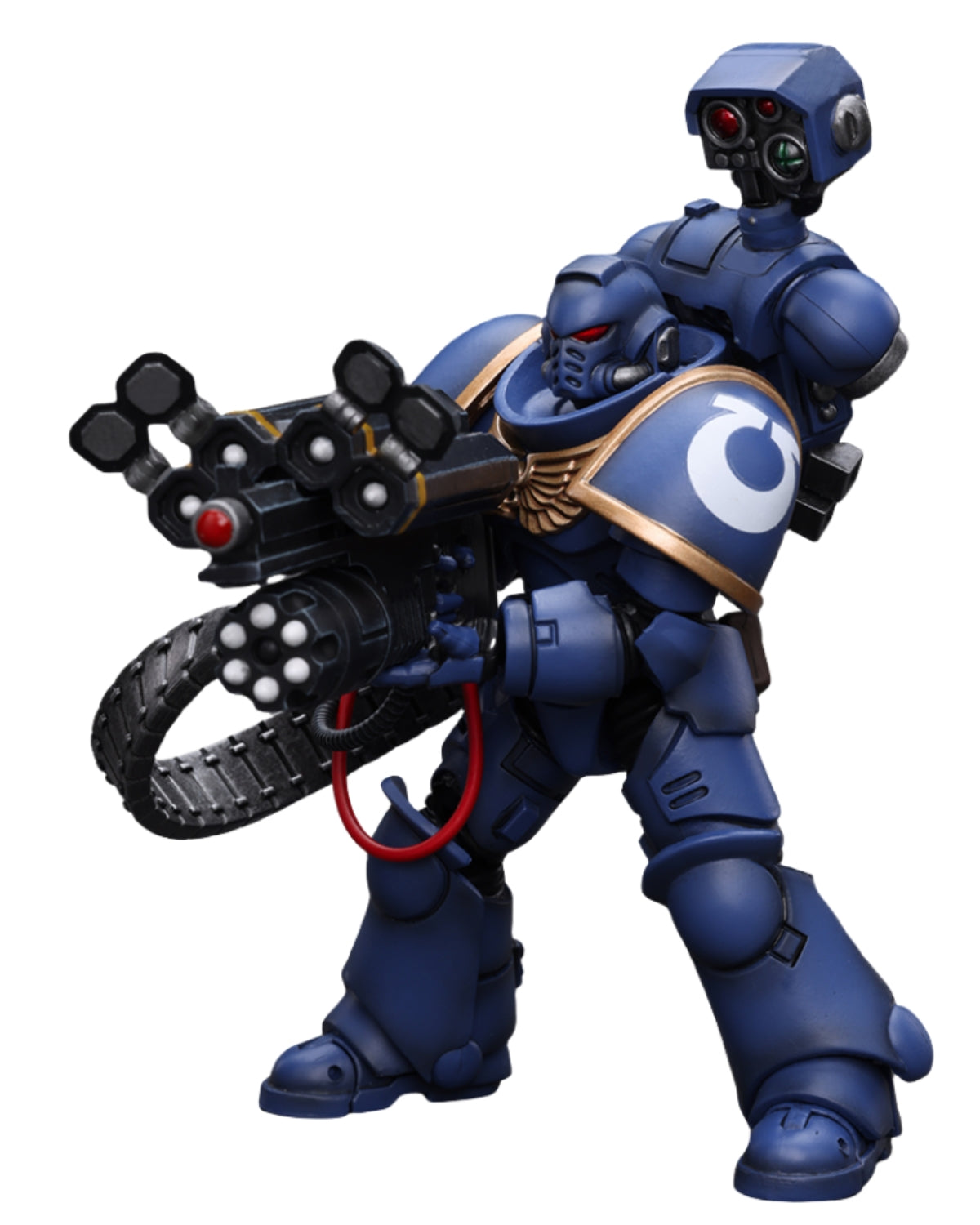 Figurine de collection JoyToy Warhammer 40K : Ultramarines Castellan Launcher Super Frag, échelle 1:18 (Castellan Launcher-Superfrag JT8827)