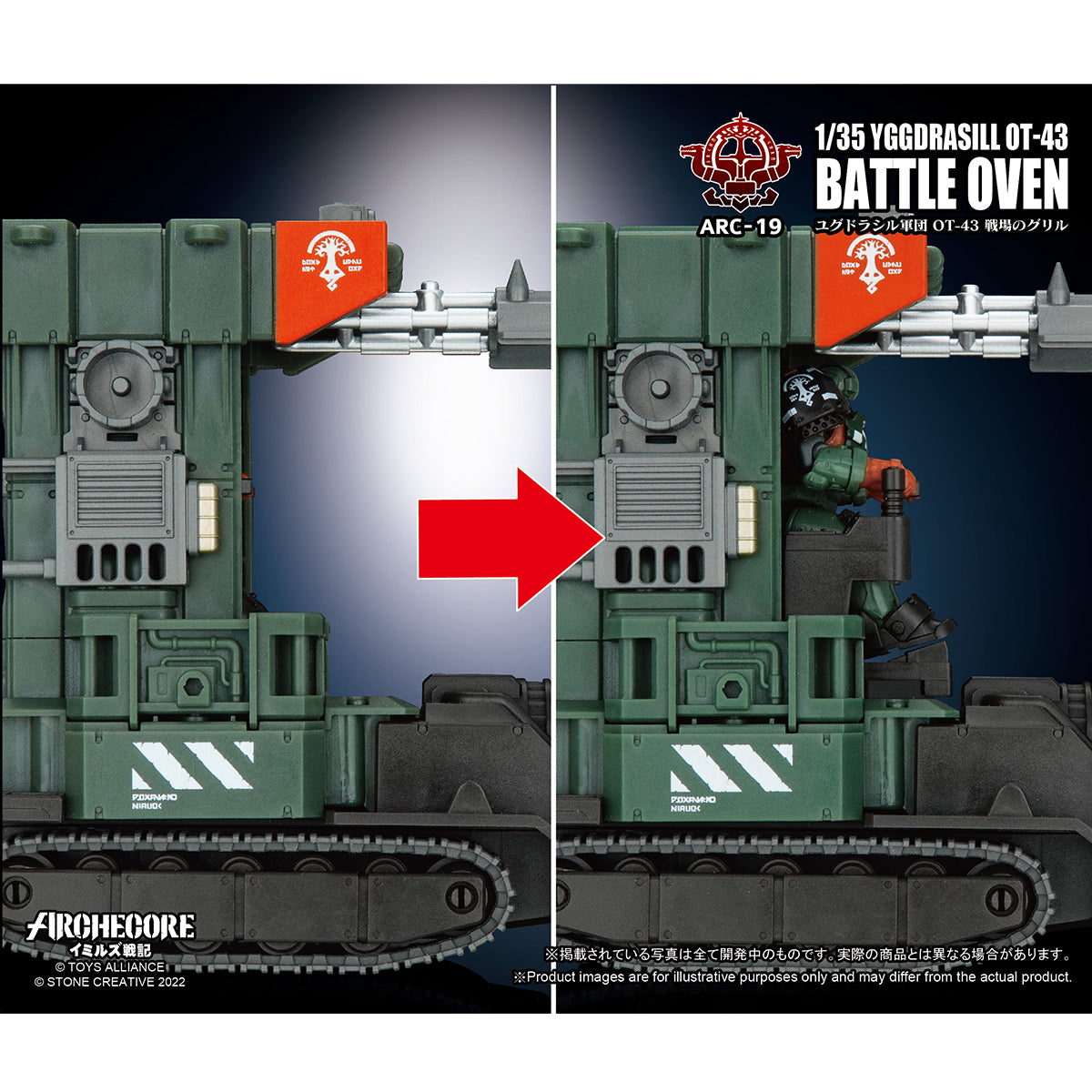 Figura de acción del horno de batalla OT-43 de TOY ALLIANCE ARCHECORE YGGDRASILL