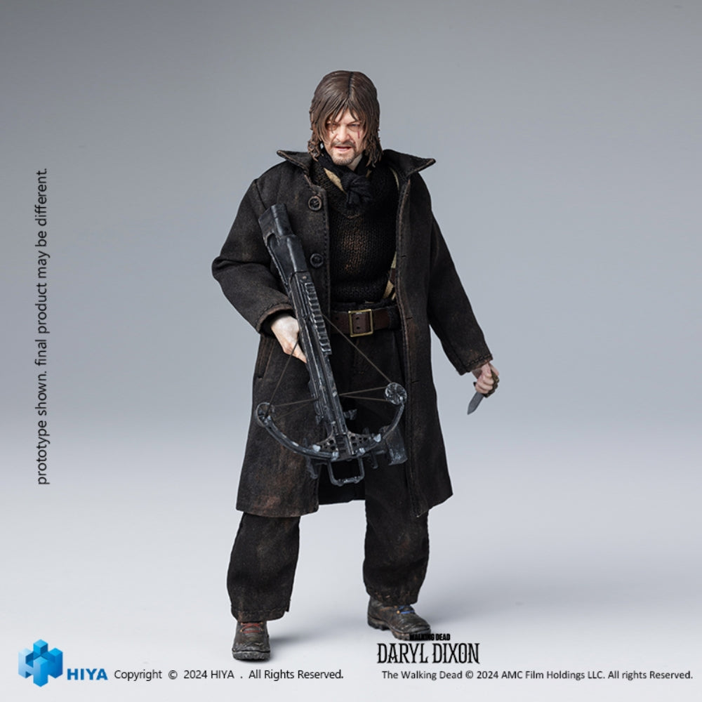 Coffret complet HIYA : Daryl Dixon, série télévisée, style horreur, figurine miniature à l'échelle 1:12