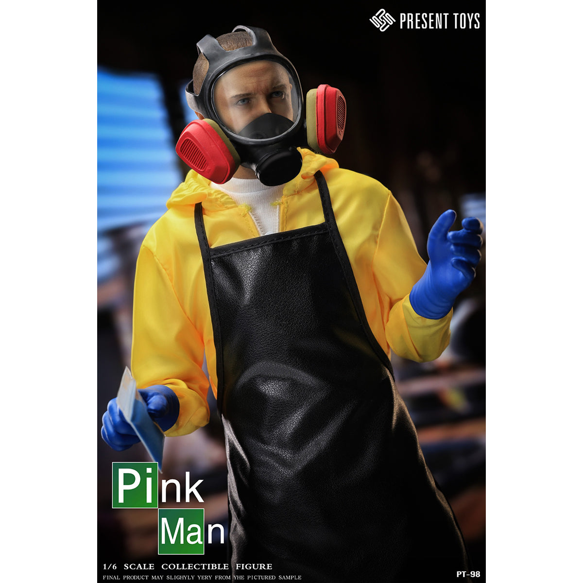 PRESENT TOYS, Pink Man/Toxic White/Scene Set, Action Figures