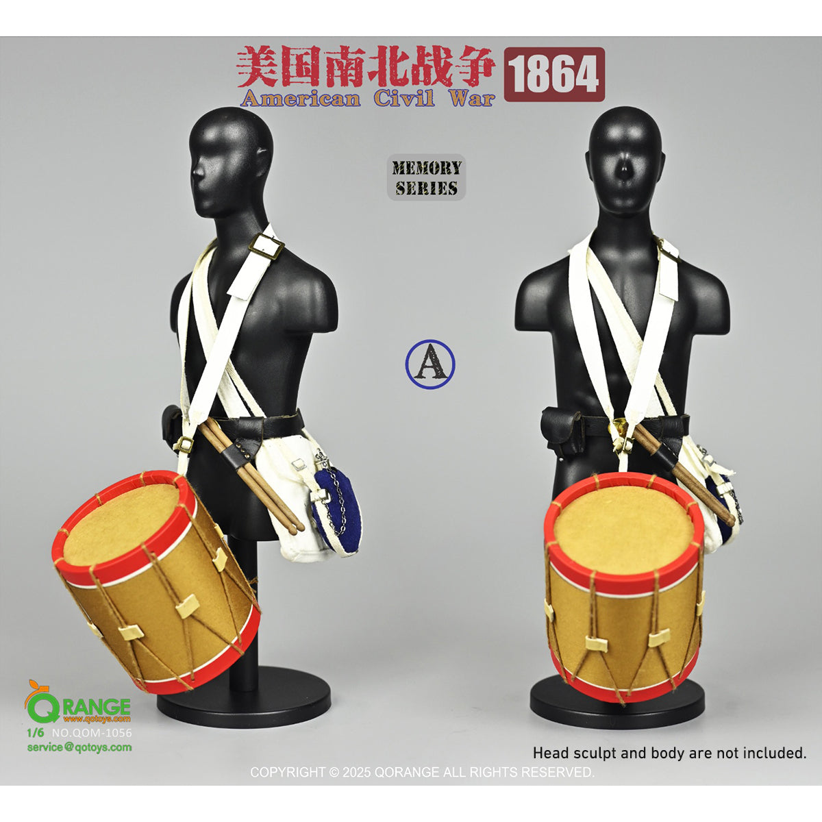 QORANGE QOTOYS American Civil War 1864 Accessory Pack for 1/6 Scale 12-inches Action Figurine