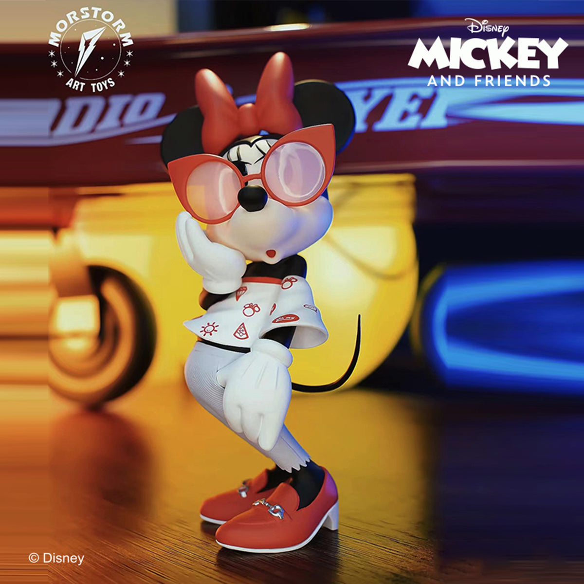 MORSTORM Cheongsam Minnie Pink Sunglasses Minnie Art Figurine