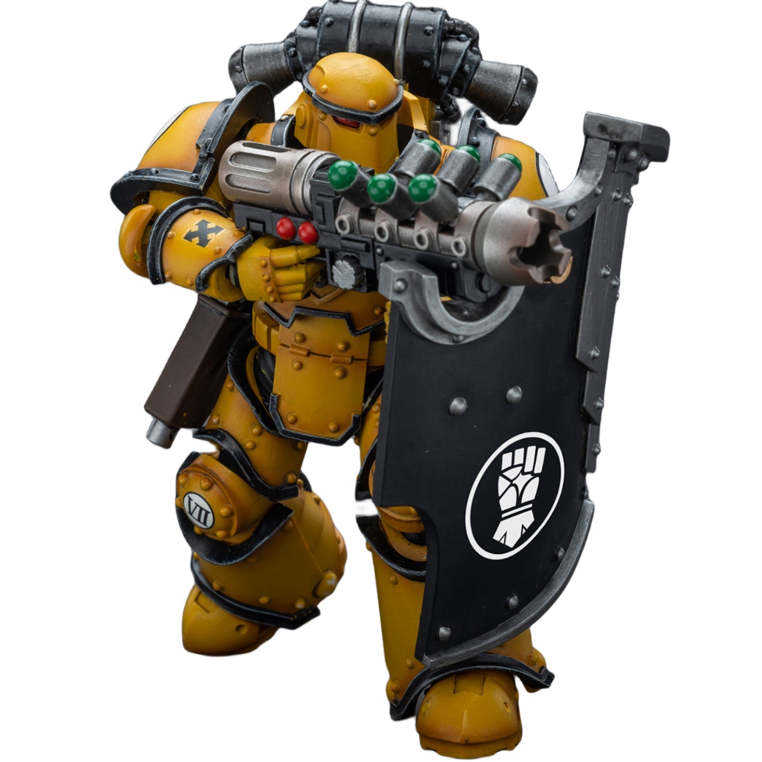 Figurine de collection JoyToy Warhammer The Horus Heresy : Imperial Fists Legion MkIII Breacher Squad Legion Breacher avec pistolet à gravitons, échelle 1:18, figurines d'action JT9114