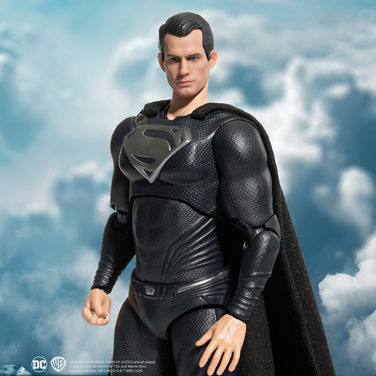 Ensemble complet Fondjoy : figurine masculine miniature de super-héros noir à l'échelle 1:9